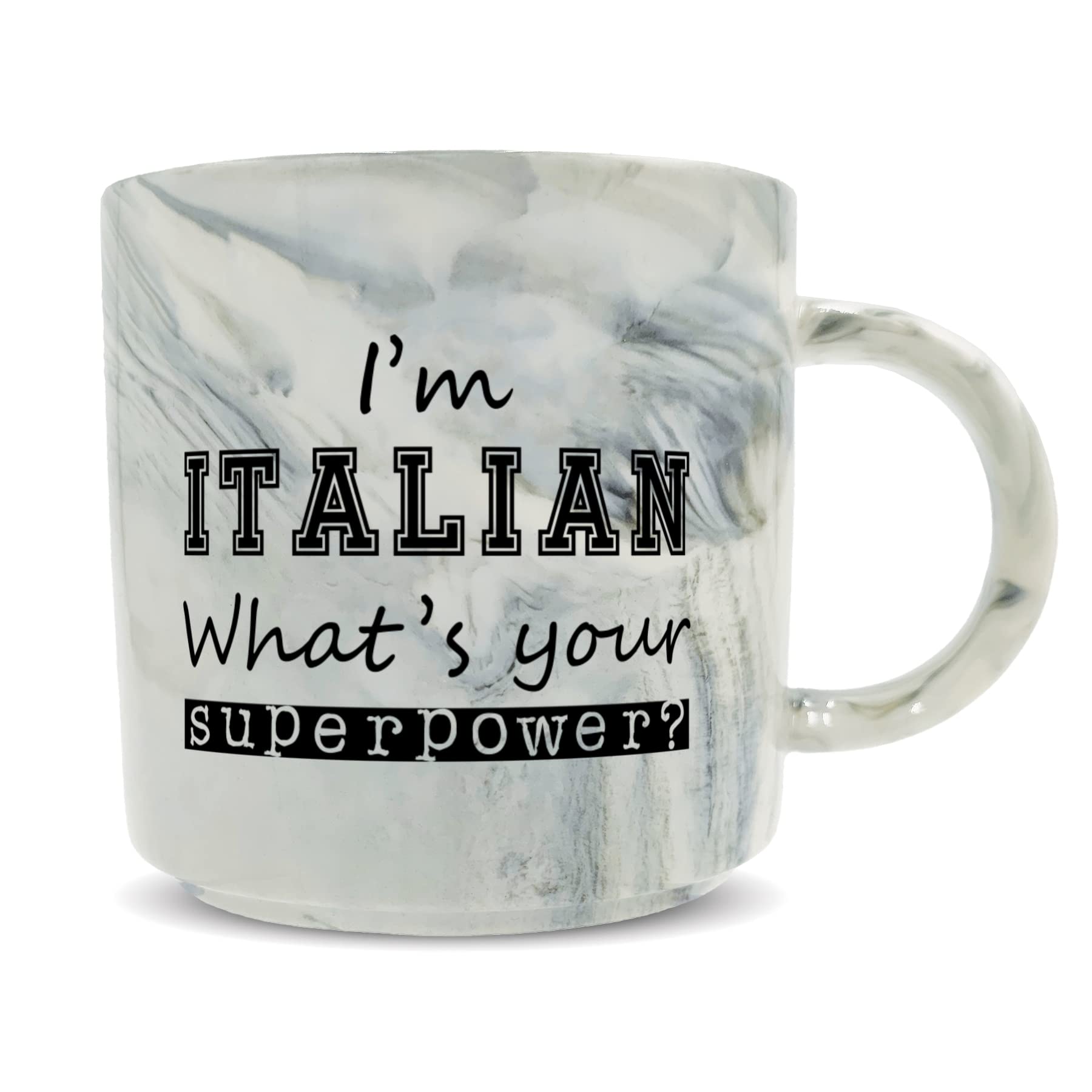 Hippowarehouse I'm Italian What's Your Superpower? Printed Mug Various Colour Options Ceramic Cup Kitchenware 11oz