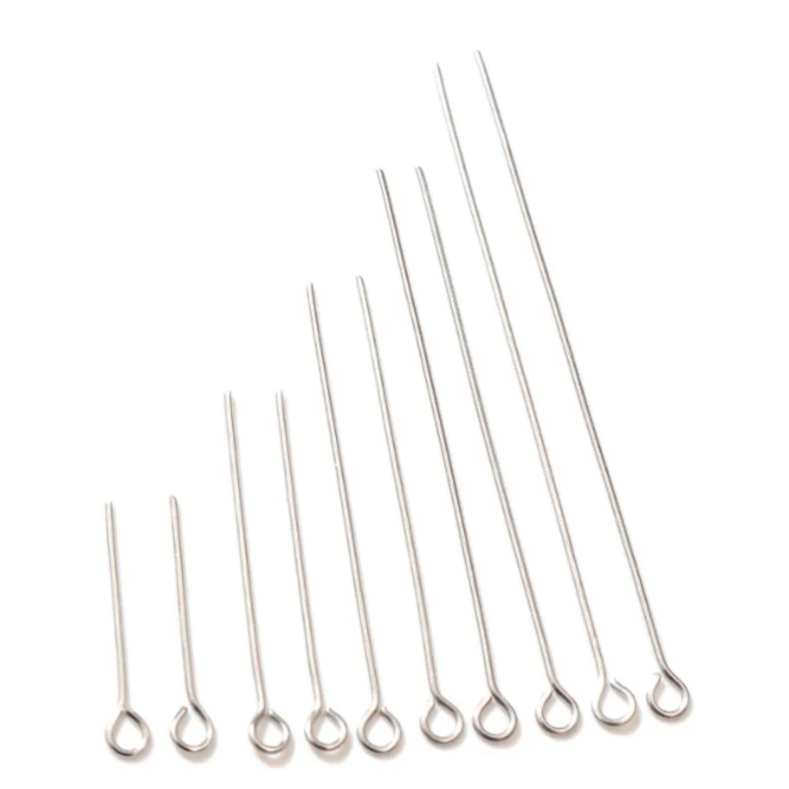 500 Alfileres Con Ojo Para Bisutería - Acero Inoxidable 304, 40 Mm De Largo, Ideales Para Pendientes Y Collares