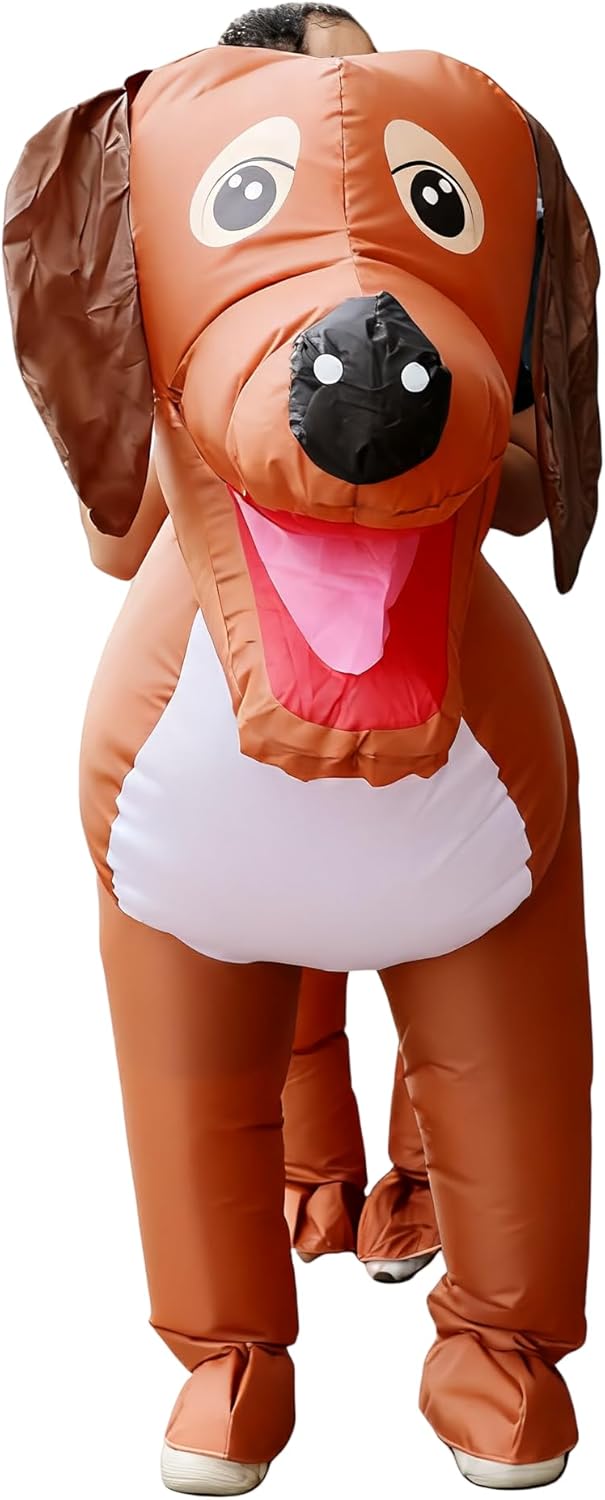 Couple Inflatable Dachshund Costume for Adult 2 People Ride On Blow Up Funny Dog Costumes for Men Women Halloween Cosplay Valentine's Day - Image 5