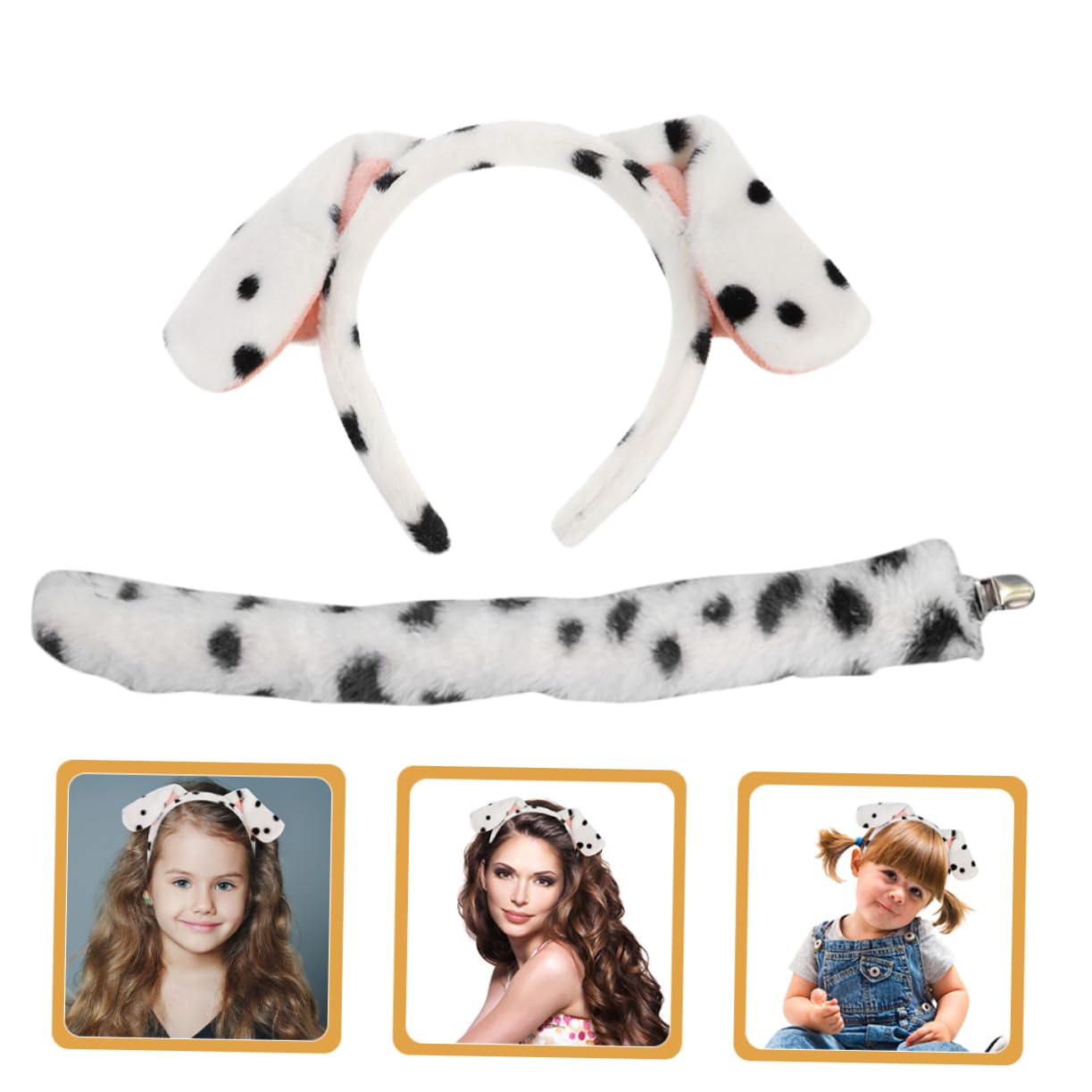 NIYANGLE 1Set Puppy Costume Props Lightweight Dog Ear Headband Tail for Cosplay Stage Performances Unique Birthday Accessories for Fun