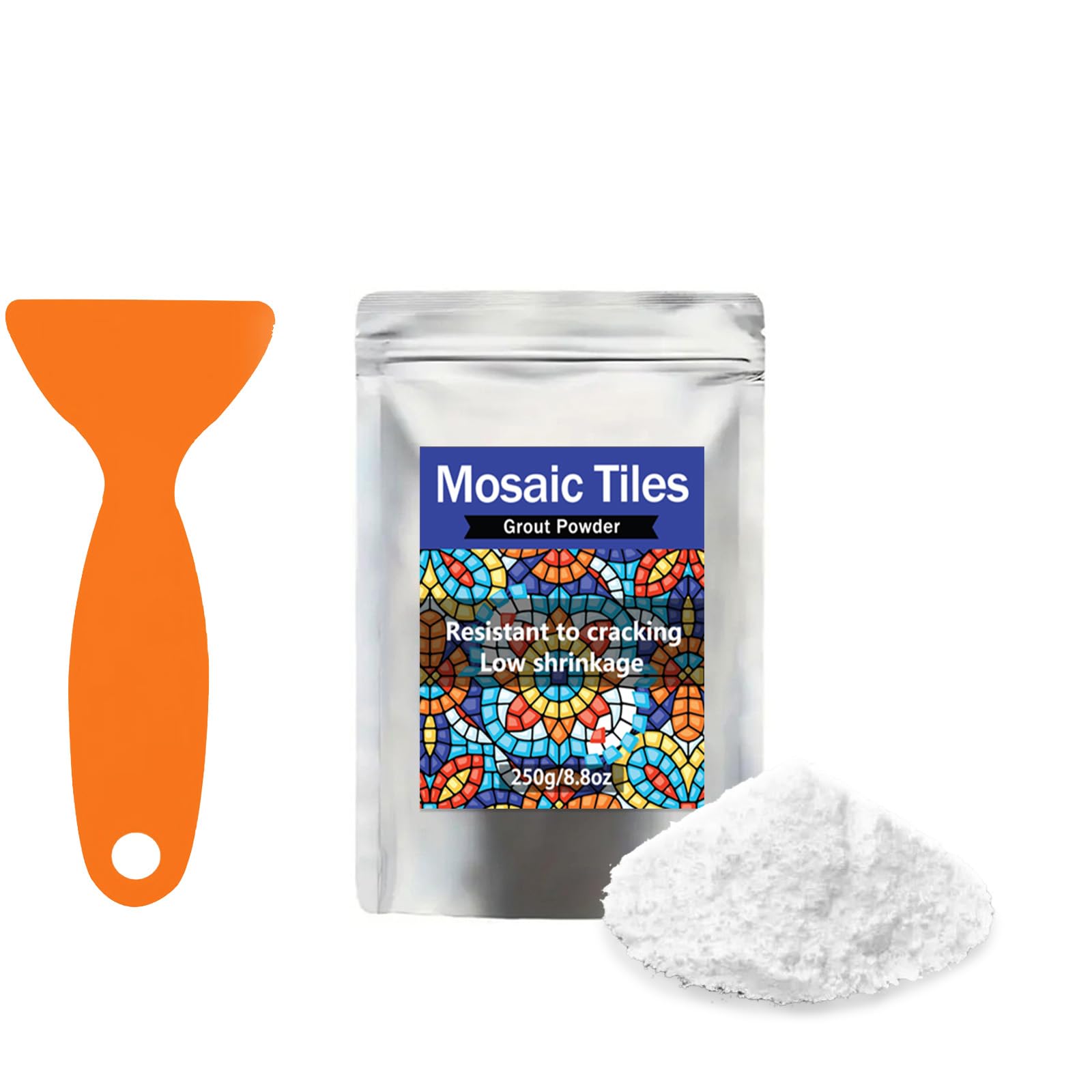 Mosaic Grout, Mosaics Tile Tools, Mosaic Tile Accessories – Essential for Handmade Grouting and Perfect for DIY Craft Projects (White, 250G) (8.8oz)
