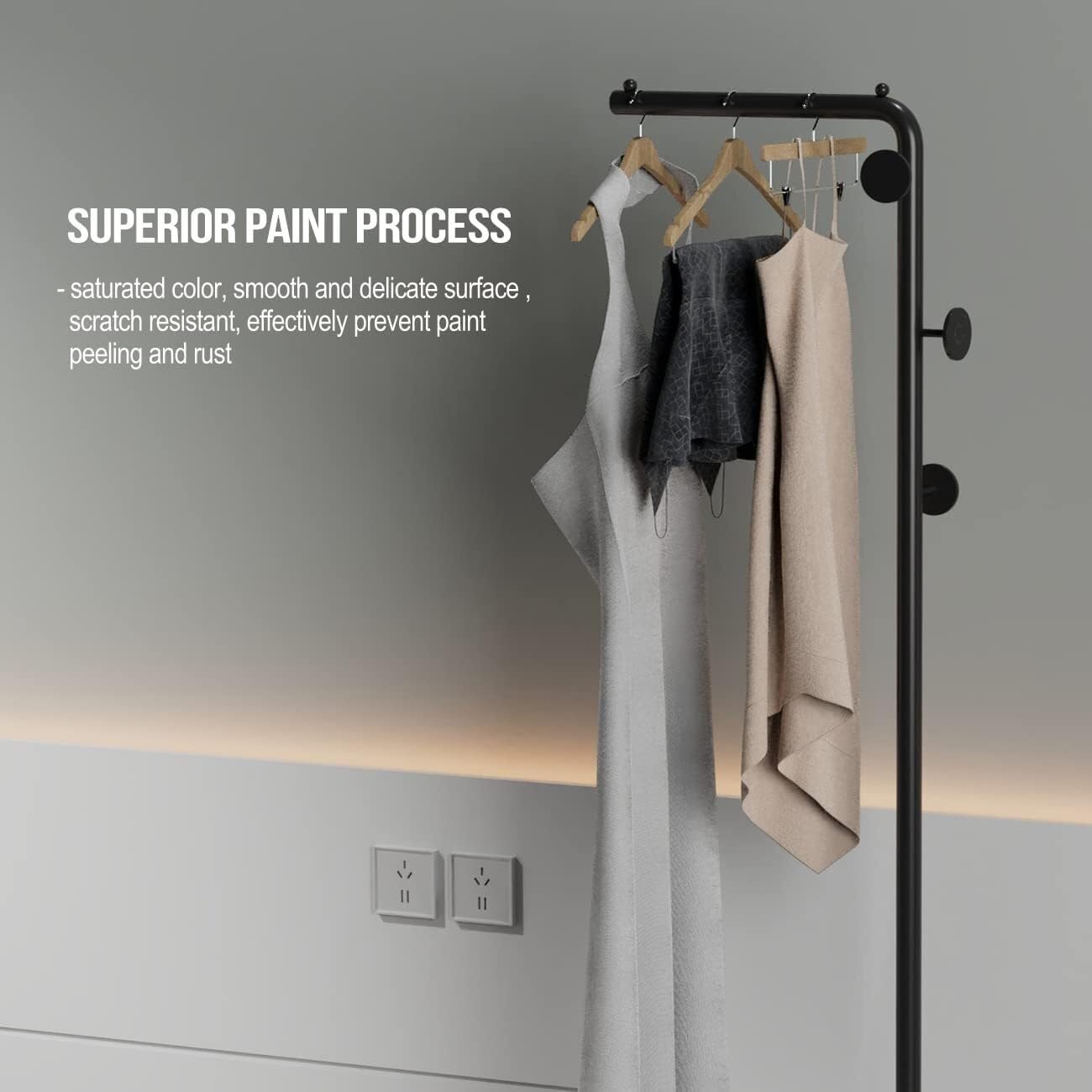 Amazon｜ポールハンガー洋服掛けハンガーポール メタルコートラック