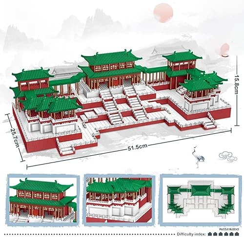 Miniatura 3 de JOMIOD Chinese Architecture - Juego de bloques de construcción de 8109 piezas de bloques de construcción de palacio Daming, kit de construcción