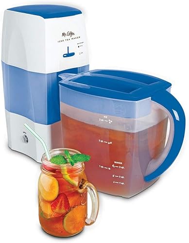Máquina para hacer té helado Mr Coffee de 2qt para té suelto o empaquetado color azul