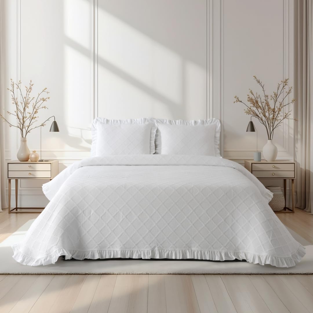 Colcha Adriana (Blanco, Cama 180 cm (Colcha 260x260 cm))