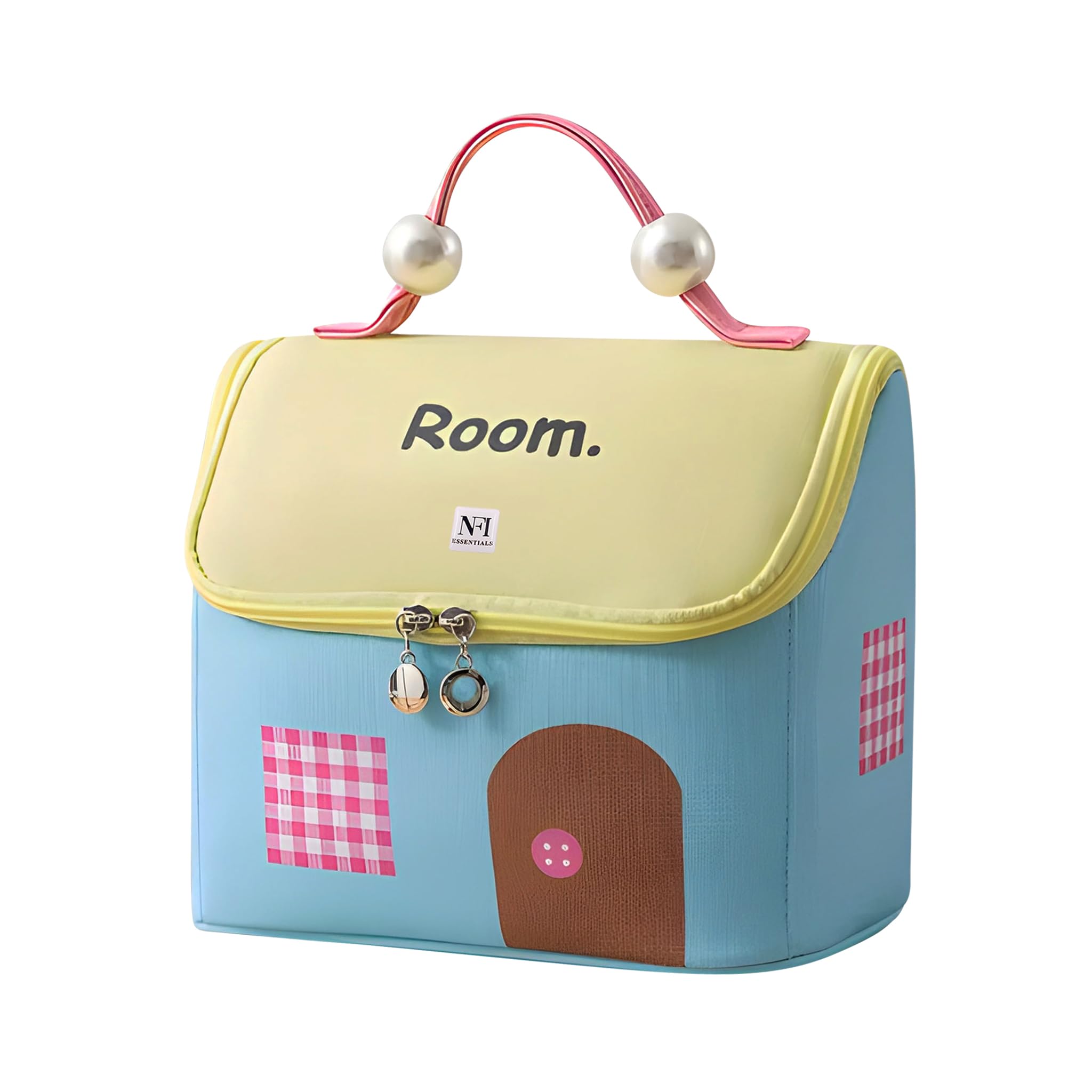 Makeup Pouch for Women, House Shaped Cosmetic Bag, Stylish Pouch for Makeup Accessories, Travel Pouch Vanity Kit Organiser Toiletry Bag Make up Pouch for Girls-image-35