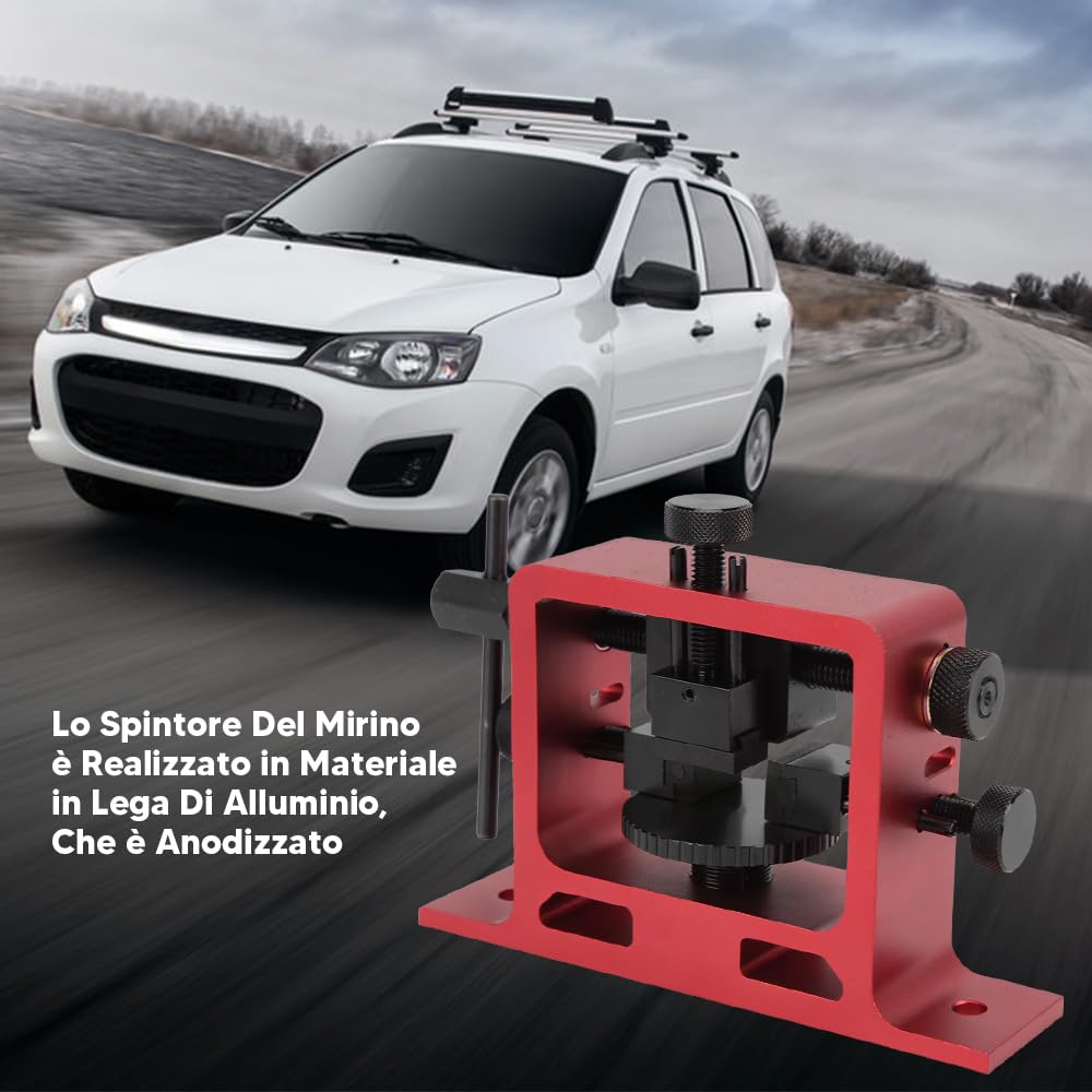 Herramienta de empujador de Vista Trasera, Pistola Universal, Herramienta de Ajuste de Herramienta de Vista Trasera de aleación de Aluminio anodizado con Cola de Milano para automoción(Rojo)