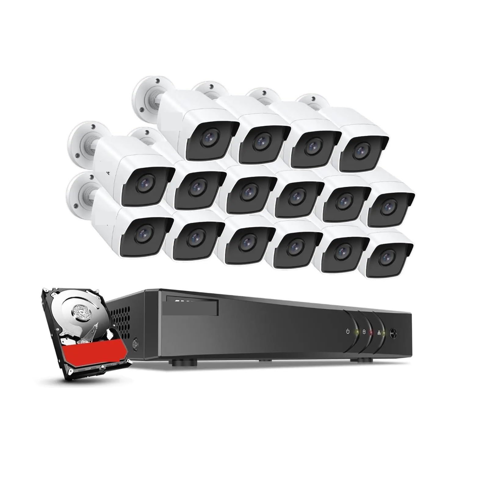 H.265 + 5MP Ultra HD 16CH DVR Sistema di sicurezza CCTV 16PCS Kit(None)
