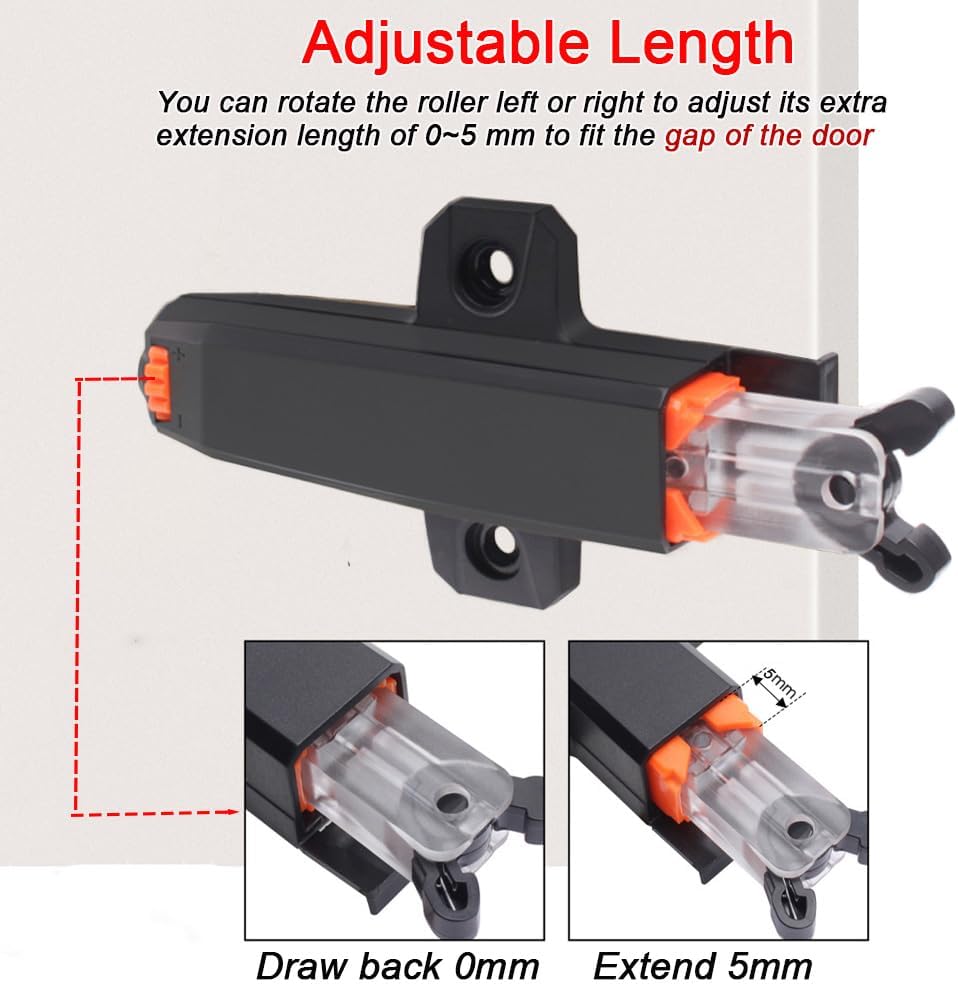 Self-Closing Push to Open Cabinet Hardware CBRIVE 4Pack Push to Open Door Latch Heavy Duty Push Latches for Hidden Door Push Release Drawer Pull Touch Lock Tip On RV Closet Close Strong Pop Out, Black