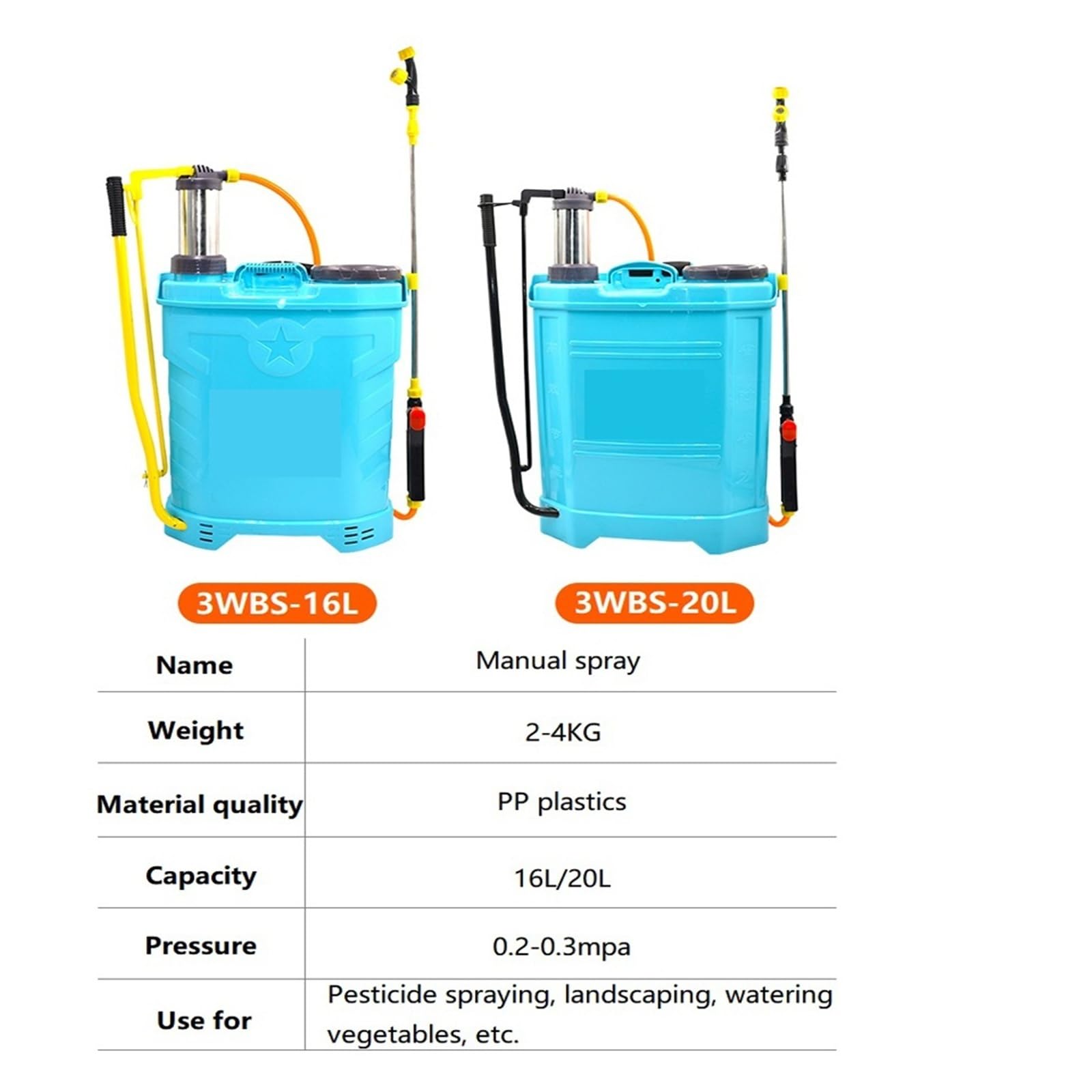 Rociador de jardín, Desinfectante pulverizador Manual de Mochila, aplicador Alta presión a(16L)
