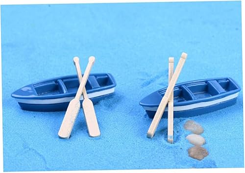 Miniatura 7 de PRETYZOOM 4 Sets Fairy Statue Model Mini Boat Ocean Fairy Boats Table Topper Mini Decor Fairy Figurines Adornos para Mesa De Mini Resin Boat Seaside