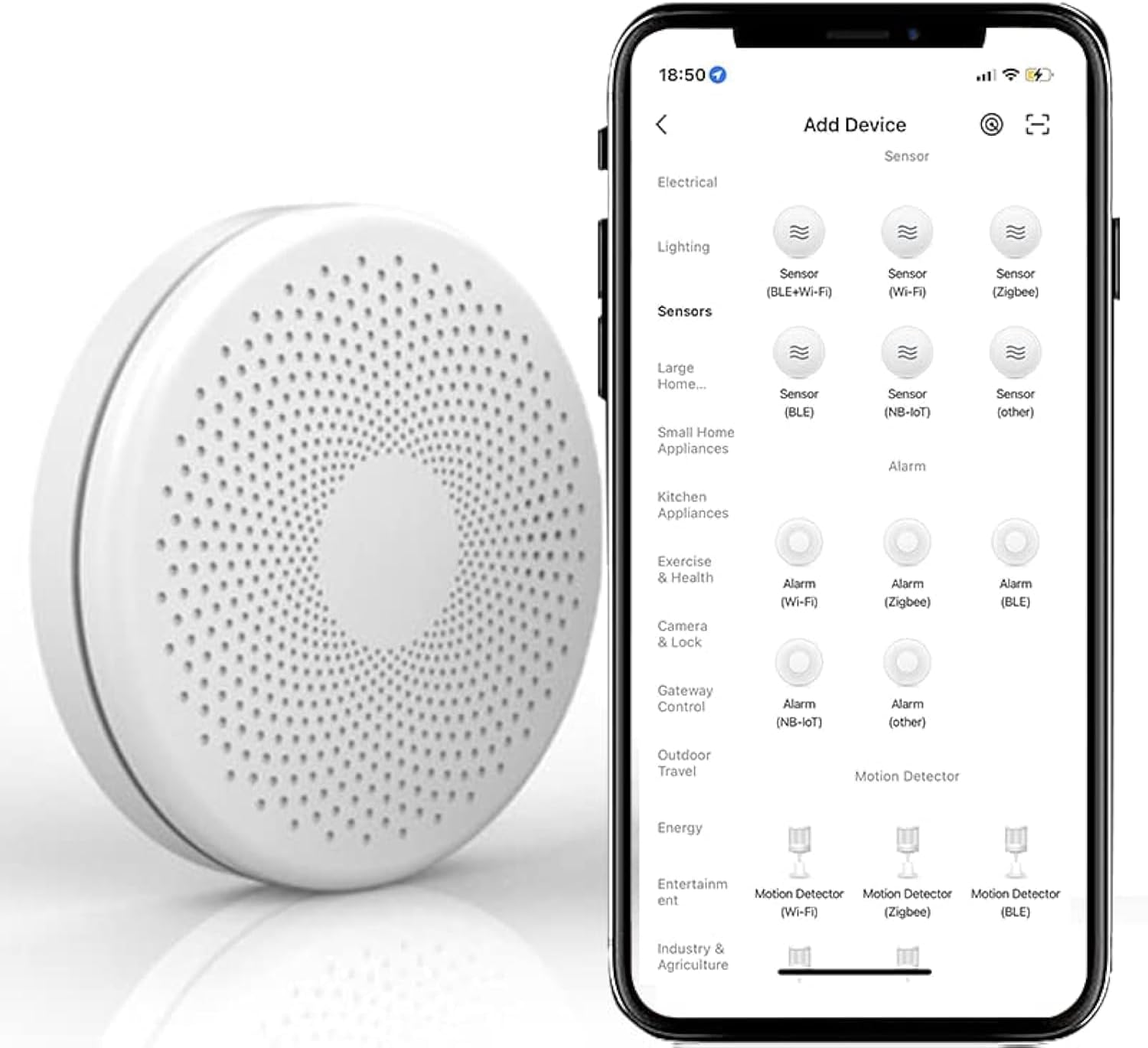 UanTii Tuya Smart 2 In 1 Carbon Monoxide & Smoke Alarm Fire Alarm Smoke Detector Sensor WiFI Smoke Co Detector for Home Security Works with Smart Life App