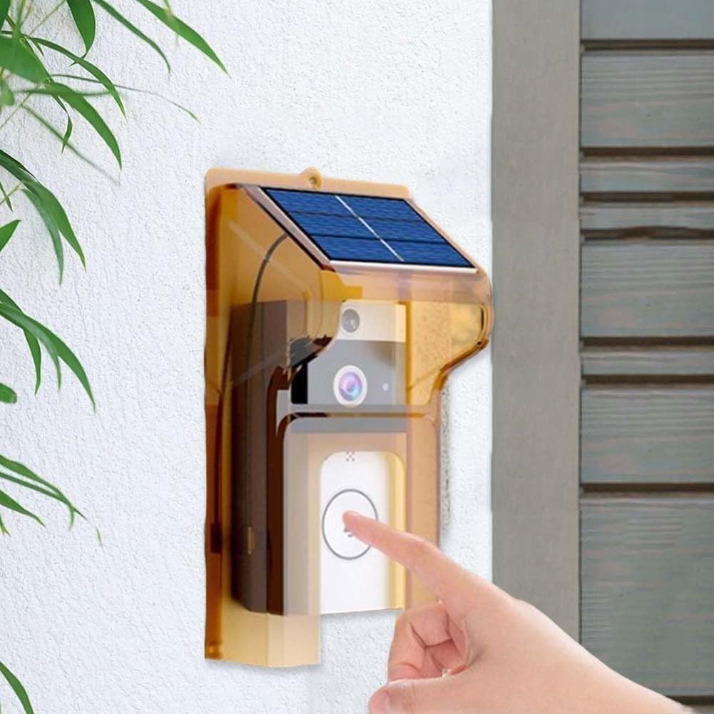 Campanello video wireless con pannello solare, copertura impermeabile, visione notturna bidirezionale in tempo reale, per uso esterno, sicurezza domestica (con campanello)