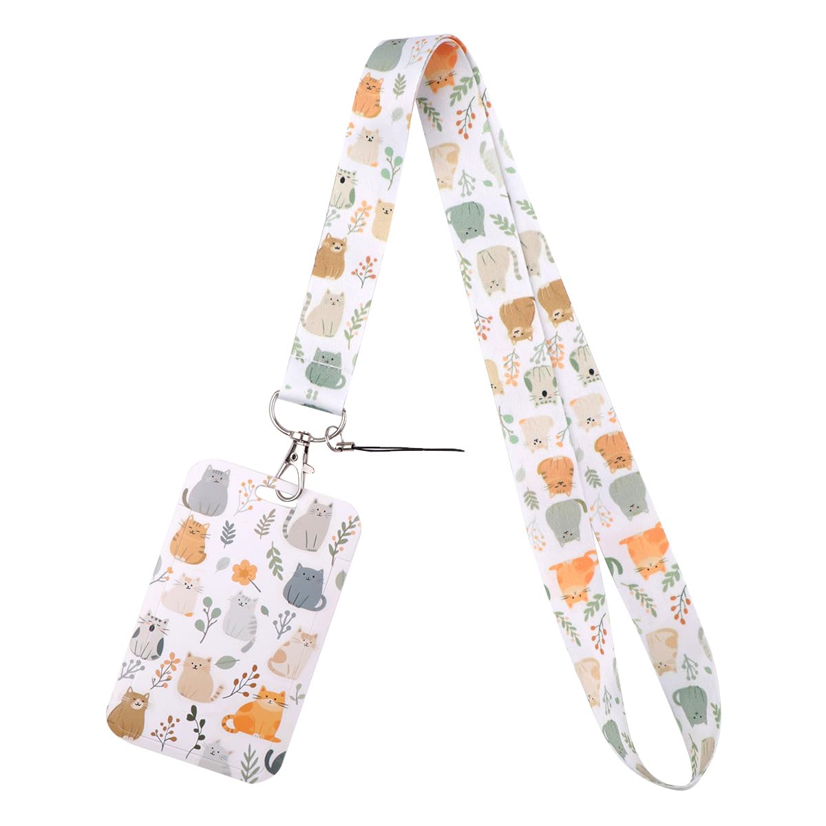 Cats ID Lanyard Card Holder Cute Keychain Lanyard for Keys & ID Badge for Women Men Girls Kids Nurses Preppy School ID Holder — image 1