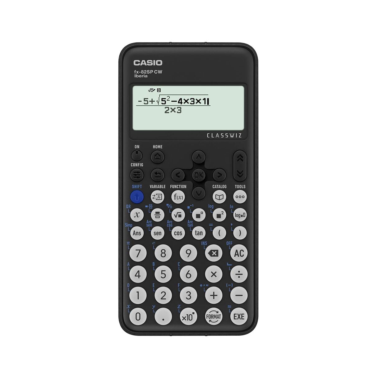 Casio FX-​82SP CW - Calculadora Científica, Recomendada para el Curriculum Español y Portugués, 5 Idiomas, más de 300 Funciones, Color Gris Oscuro