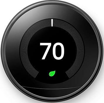 Google Nest Learning Thermostat - 3rd Gen - Programmable Smart Thermostat for Home - Compatible with Alexa Mirror Black