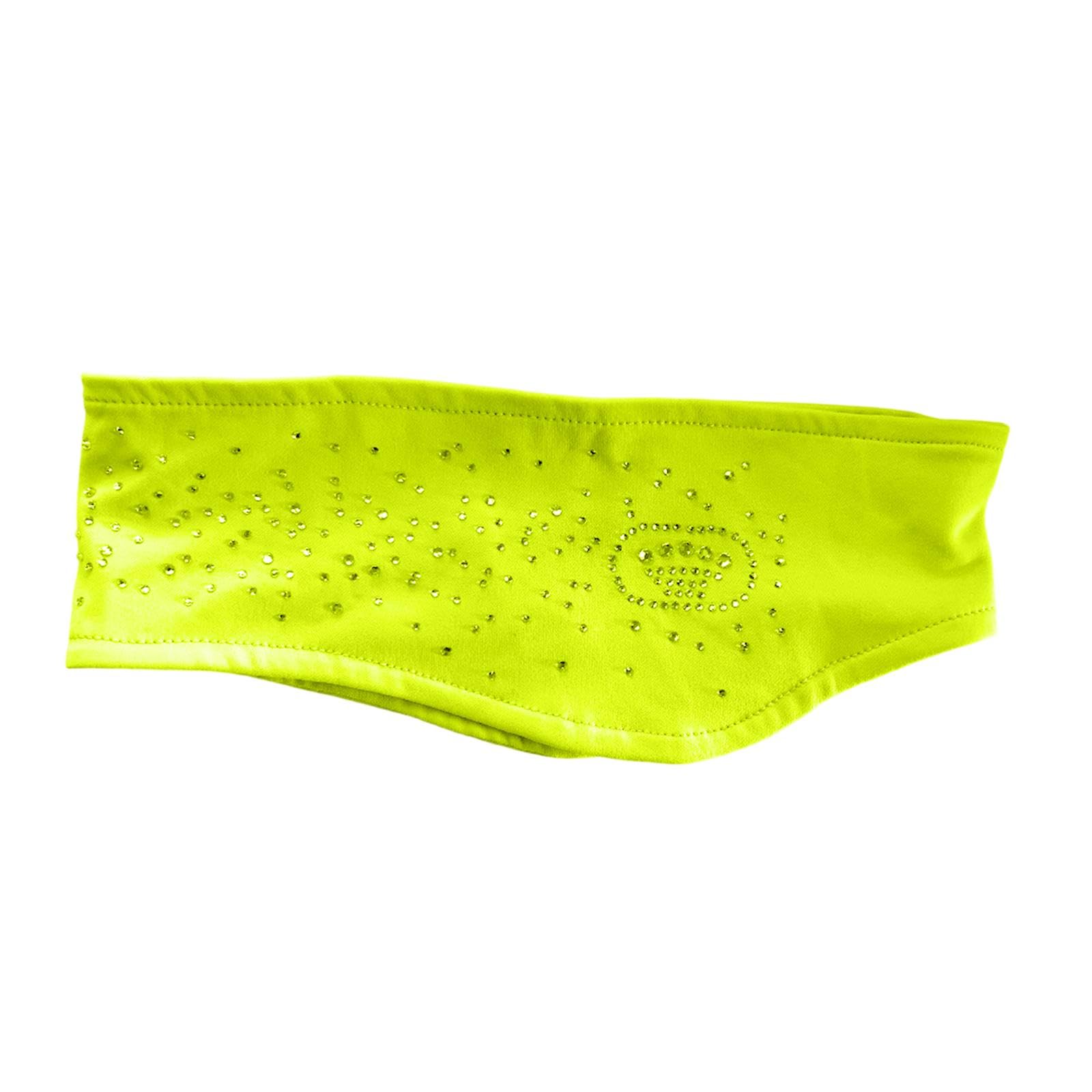 snappsy figure skating headband non slip portable hair band for football adults yoga lime yellow