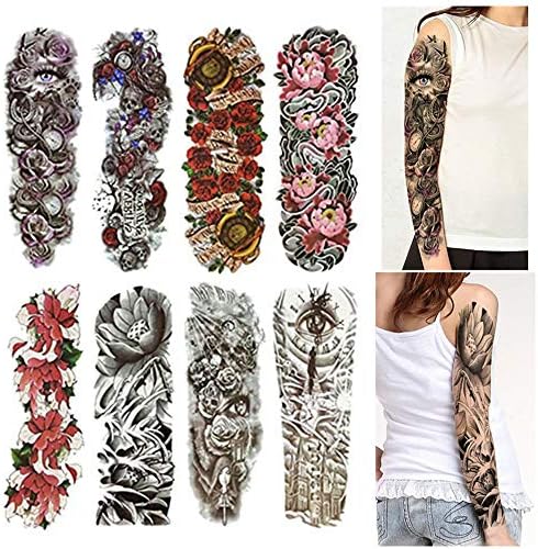 Amazon Kingsie タトゥーシール 8枚セット 大型 腕 刺青シール 入れ墨 シール メンズ レディース 夏 3a タトゥーシール 通販