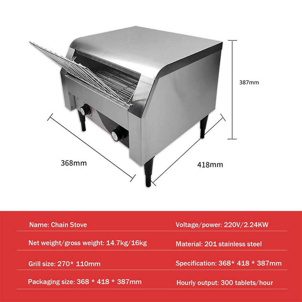 Tostadora Tostadora Comercial De Acero Inoxidable, Tostadora Transportadora Comercial, Tostadora Eléctrica para Restaurantes Cafeterías, Tostadora De Encimera De Acero Inoxidable,300 Rebanadas/Hora