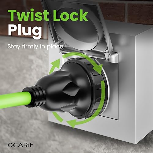 Miniatura 7 de GearIT Cable de extensión de alimentación RV de 20 amperios (75 pies), 3 clavijas, NEMA TT-30P a L5-30R, adaptador de bloqueo giratorio, 125 voltios