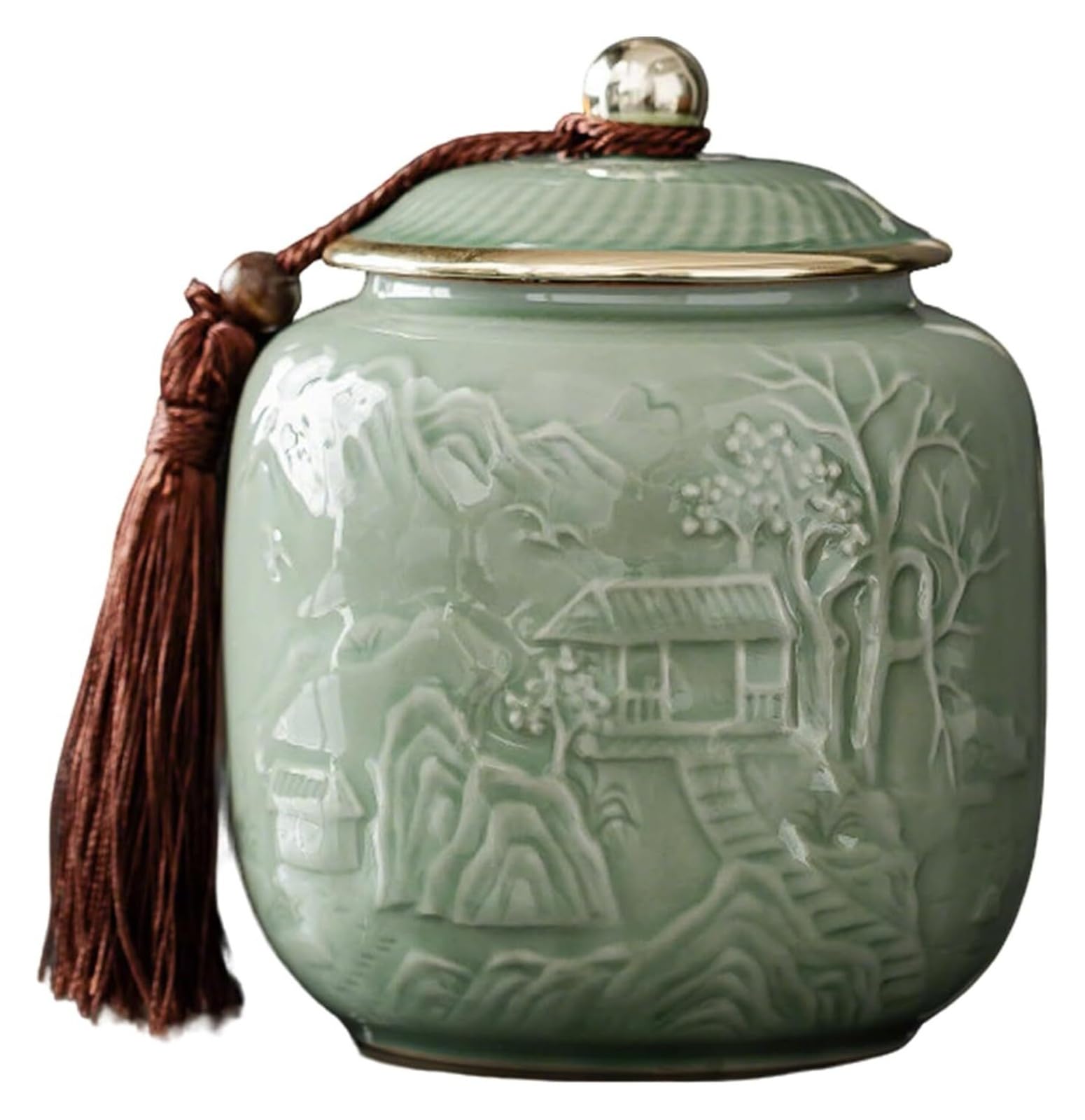 DQZRTUECA Ceramic Tea Caddy with Lid