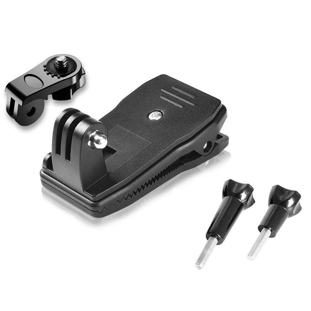 Action Pro 360 Degree Rotary Clip Clamp Mount Backpack Clamp Mount Hat Mount Compatible with GoPro Hero 13 12 11 10 9 8 7 6 5 4 3+ 3 Sony SJCAM YI EKEN