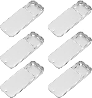 Empty Slide Top Tin Containers for Lip Balm, Crafts, Storage Kit - .25oz, 6 Pack