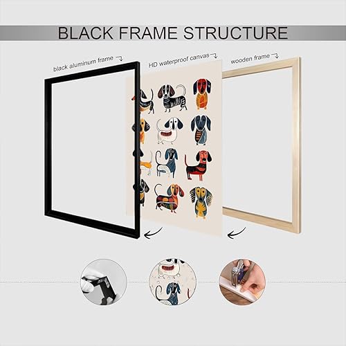 Miniatura 3 de Pósteres de lona modernos y modernos de perro salchicha abstracta retro con diseño de animales y perros, arte de pared para amantes de los perros,