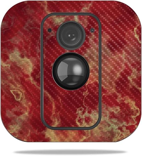 Miniatura 60 de MightySkins - Skin de fibra de carbono para cámara Blink XT para exteriores, chips dorados, acabado de fibra de carbono texturizado, protector