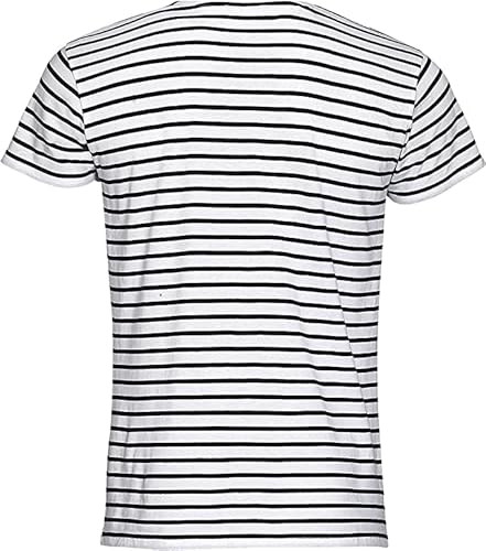 Camiseta Marinera Hombre y Niño | Camiseta Mariniere de Manga Corta Azul Marino y Blanco Rayas | Camiseta de Ropa Hombre 100% Algodón |, azul, XXL alto