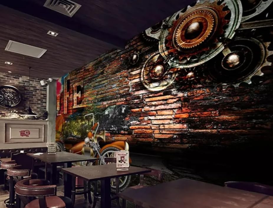 Papier peint mural rétro 250x175cm pour décorer un café - 3