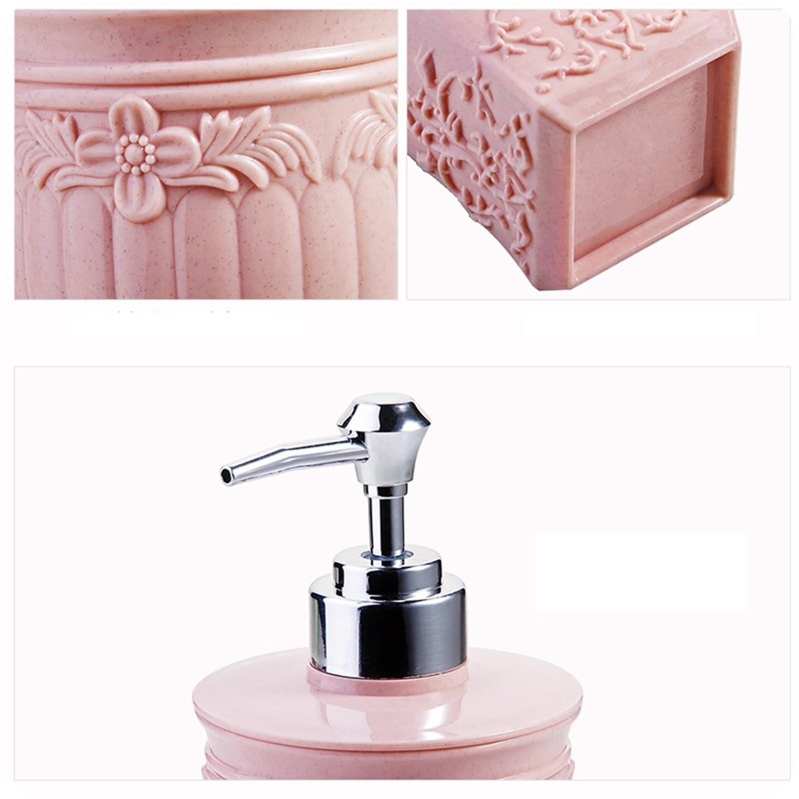 Bellissimo dispenser di sapone ricaricabile in plastica per bagno, cucina, bottiglie con pompa per liquidi, decorazione da bagno (blu)