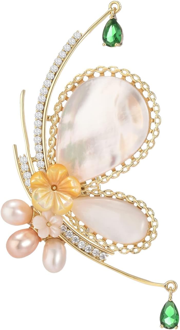 Pearl Brooch Broches Jewelry For Women Fashion Christmas Gifts Wife Mom Girlfriend, Anniversary Birthday Fine Jewelry Gifts for Her
