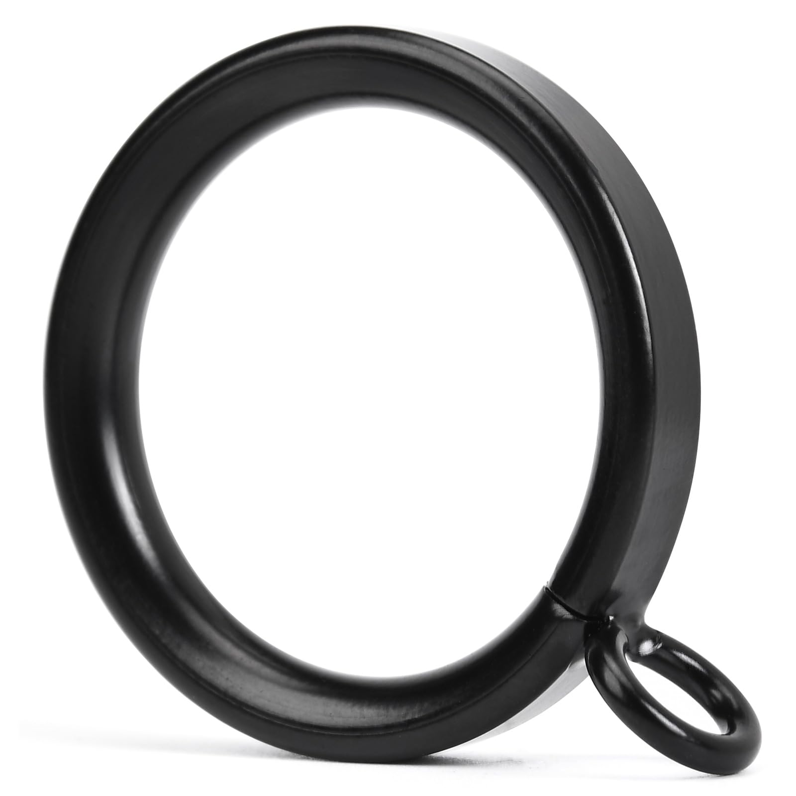 42 anelli per tende in metallo con diametro interno da 3,2 cm, con occhielli, filo spesso a semicerchio, adatti per aste fino a 2,5 cm (nero, 42 pezzi)