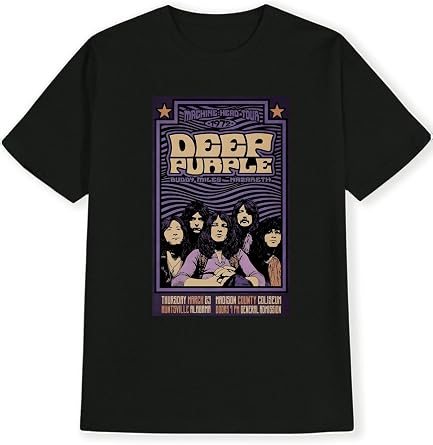 Vintage Hard Rock Tee - Retro Concert Poster Illustration with Psychedelic Typography - 100% Cotton Crewneck Streetwear