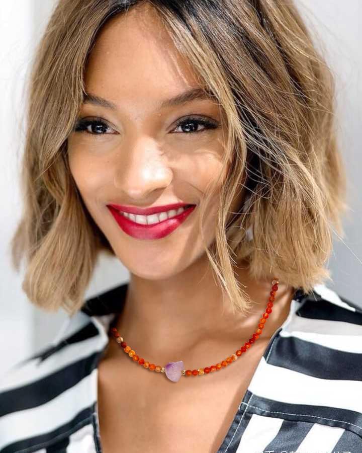 4mm Crystals and Gemstones Beaded Choker Necklace Raw Amethyst Necklaces for Women Men Trendy Balance Energy Protection Unisex Jewelry - Image 4