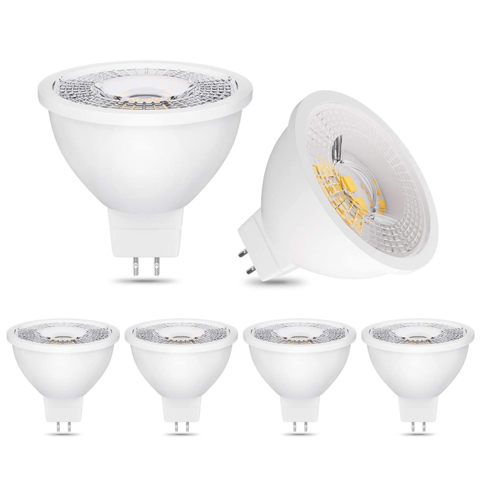 MR16 GU5.3 LED Light Bulbs, 5W 500LM Dimmable GU5.3 Spot Light Bulb AC 220-240V, 6pcs (Color : Natural White 4000K)