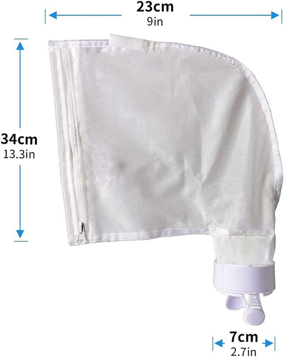 Lot de 2 Sacs Filtrants pour Piscine Polaris 280 & 480 avec Fermeture éclair et Fermeture (Blanc)