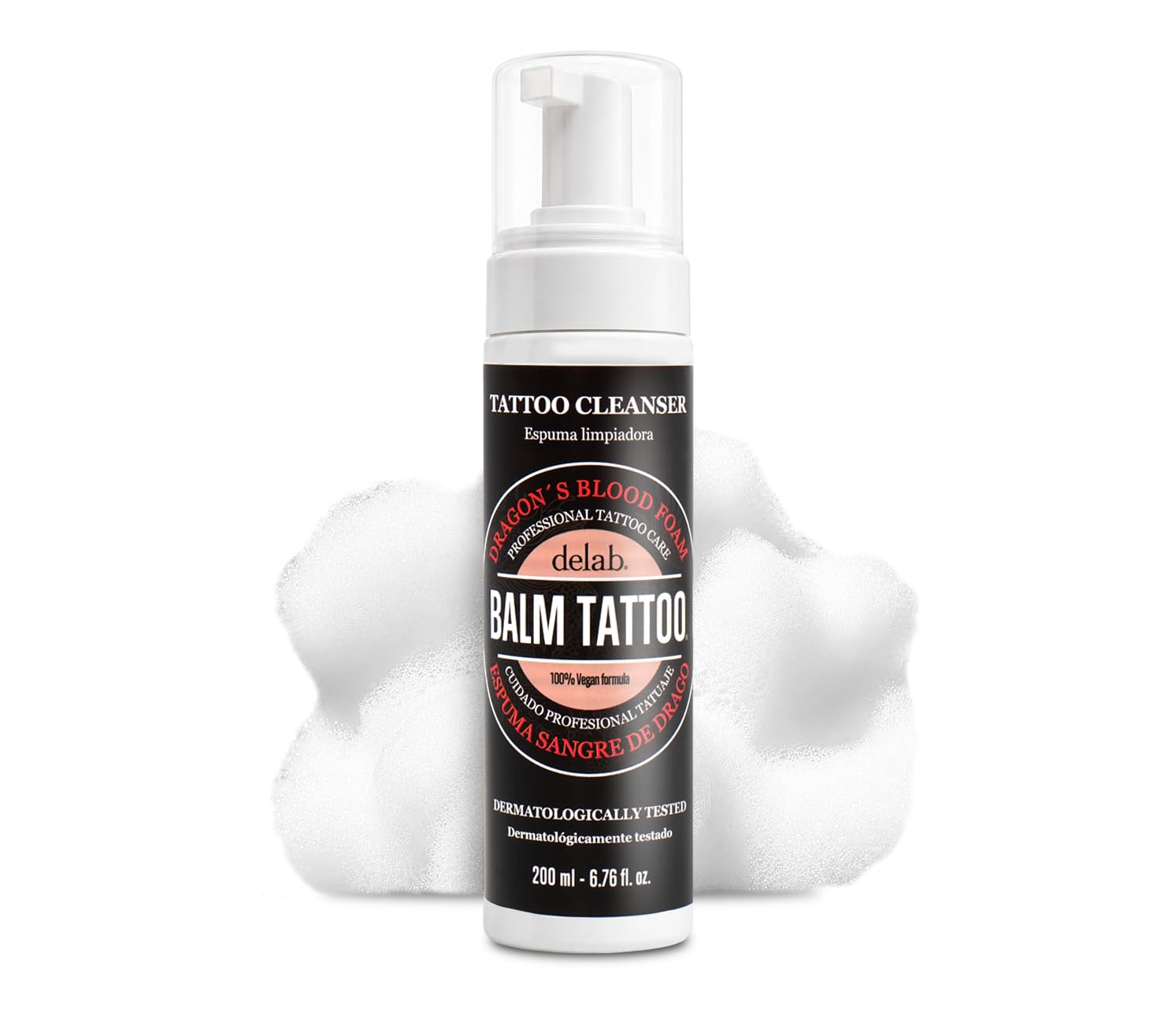 Mousse nettoyante Sang de dragon 200 ml | Soin professionnel du tatouage