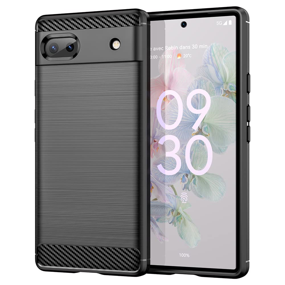 Amazon.co.jp: For Google Pixel 6A ケース 炭素繊維 ブラシ柄 ソフト