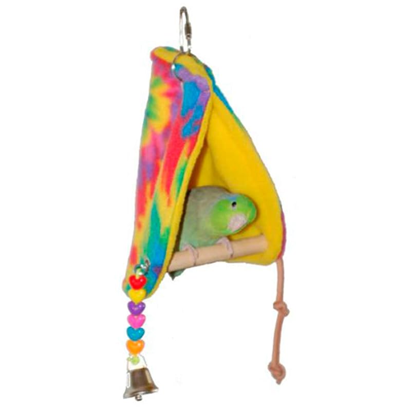 Poleiro tipo tenda para aves pequenas Super Bird Creations SB473 em fleece e madeira, 25,4 x 10,16 x 11,43 cm