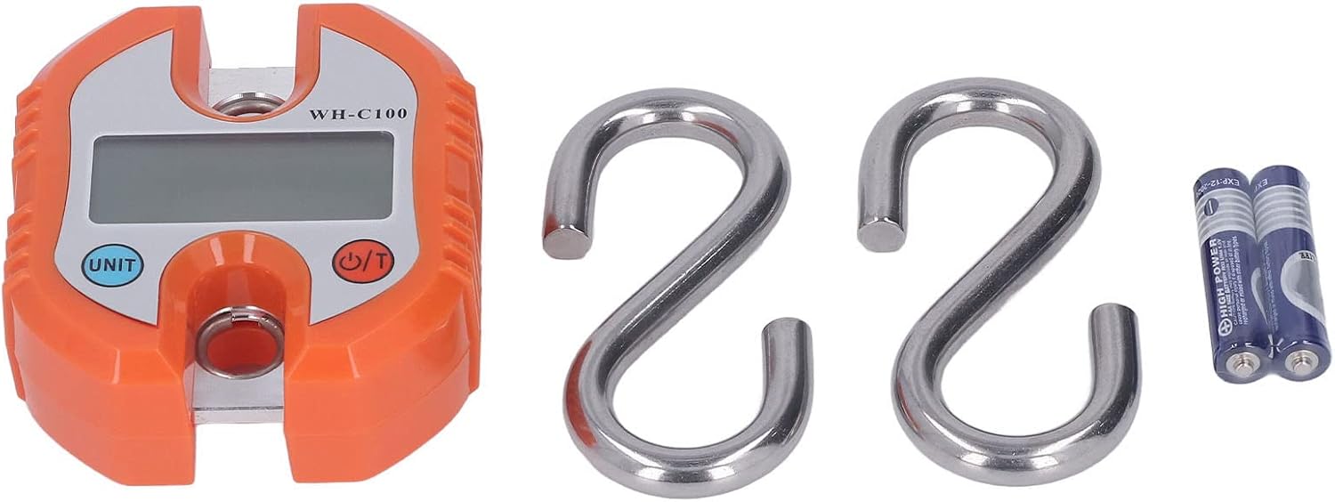 Utility Crane Scale Hanging Scale Tool Kg Lb JIN 330 Lb. Wide Range of Luggage Weighing Weighing(Orange)