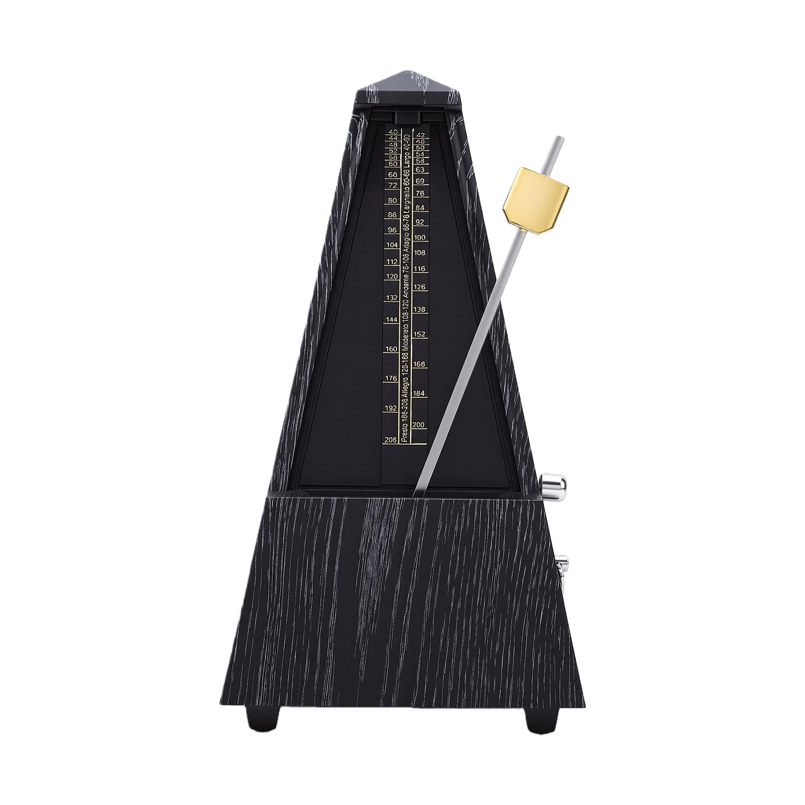 Fabater Metronomo Meccanico per Pianoforte, Chitarra, Violino, Cetra, Movimento in Ottone Massiccio con Battiti Risonanti Chiari 40-208 BPM, modalità Accento Regolabile 0/2/3/4/6 (Grano di ebano)