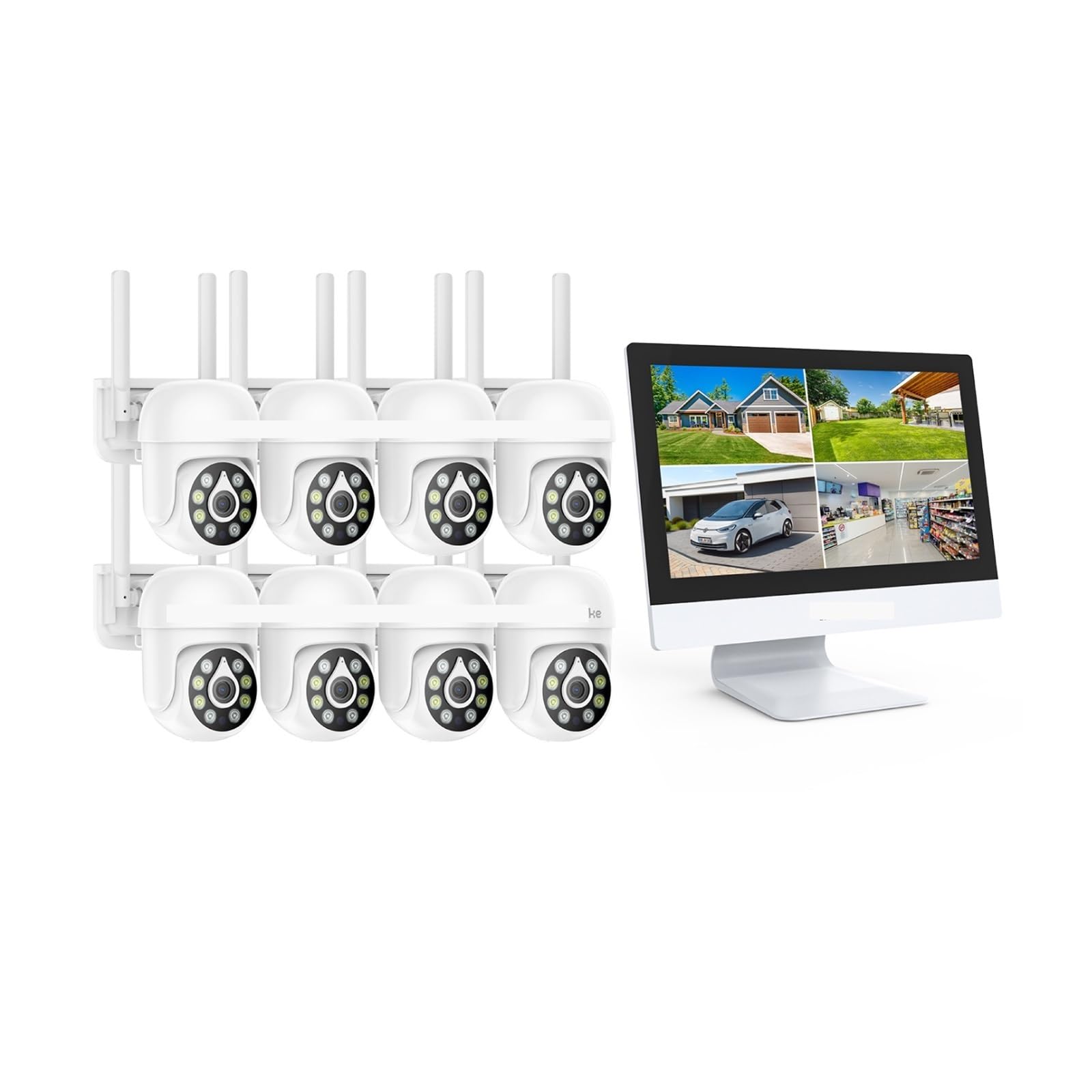 Caméras de sécurité solaires 4MP 10CH NVR 2.4G 5.8G 5MP PTZ WiFi(8PCS 51CP 5MP PTZ)