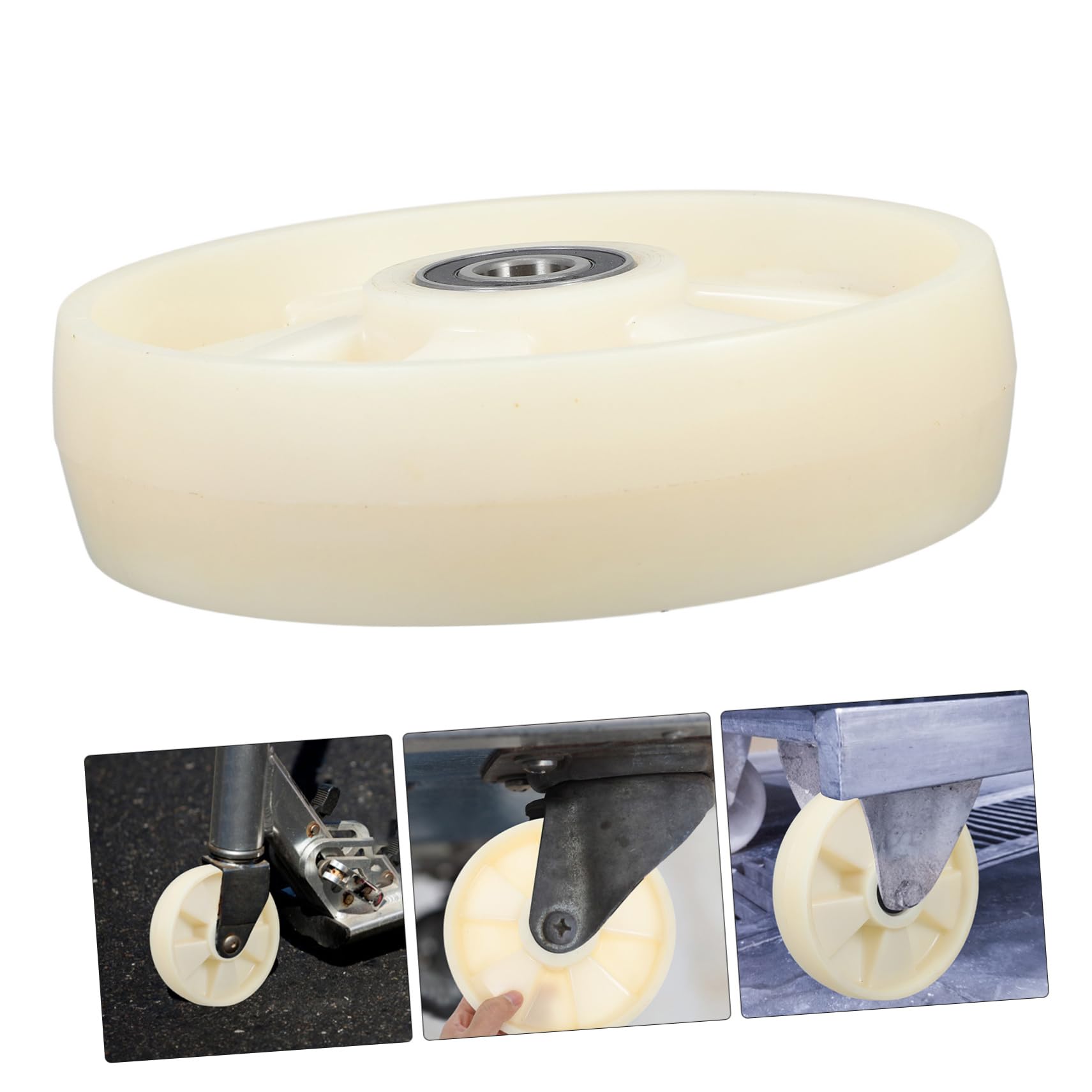 Abaodam Nylon Lenkrolle für Manuellen Hubwagen mit Kugellager 200x50 Mm Achse 47mm Langlebig Geeignet für Logistikzentren und Supermärkte
