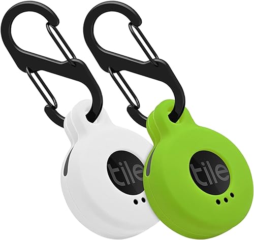 Geiomoo Funda de silicona compatible con adhesivo de azulejos 2022, funda protectora con mosquetón (paquete de 2 unidades, blanco + verde