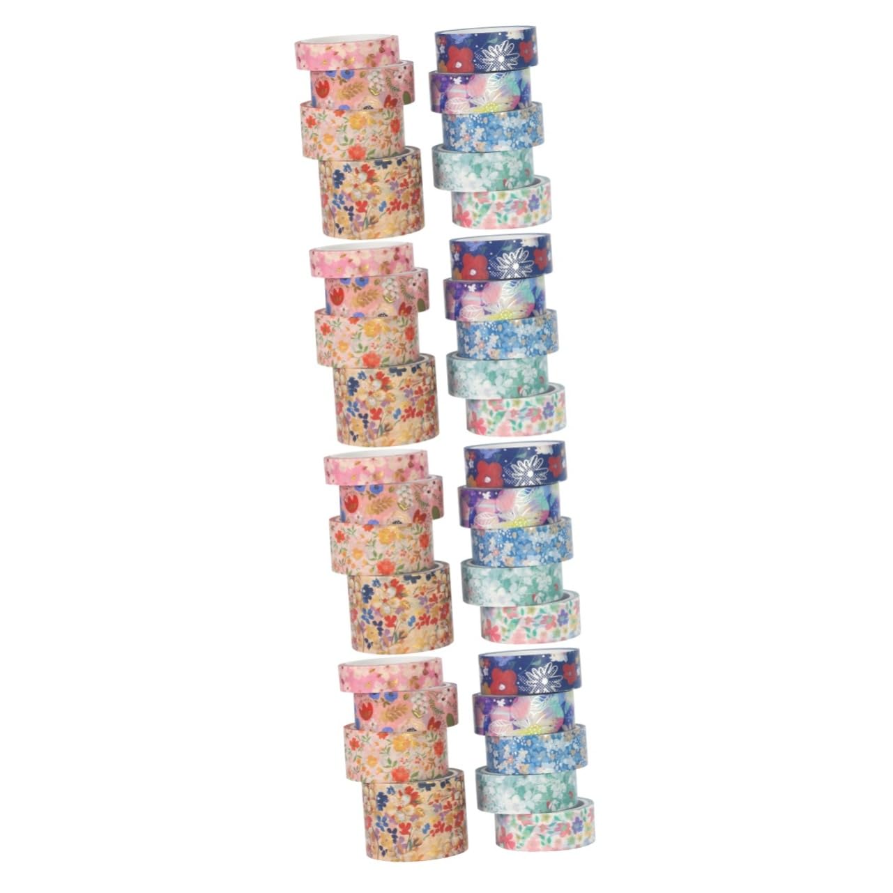 TEHAUX 36rotoli Decorative Washi Tapes Con Motivi Floreali Per Scrapbooking e Adesivi Per Diari e Fai Te Di Nastro Decorativo Naturale