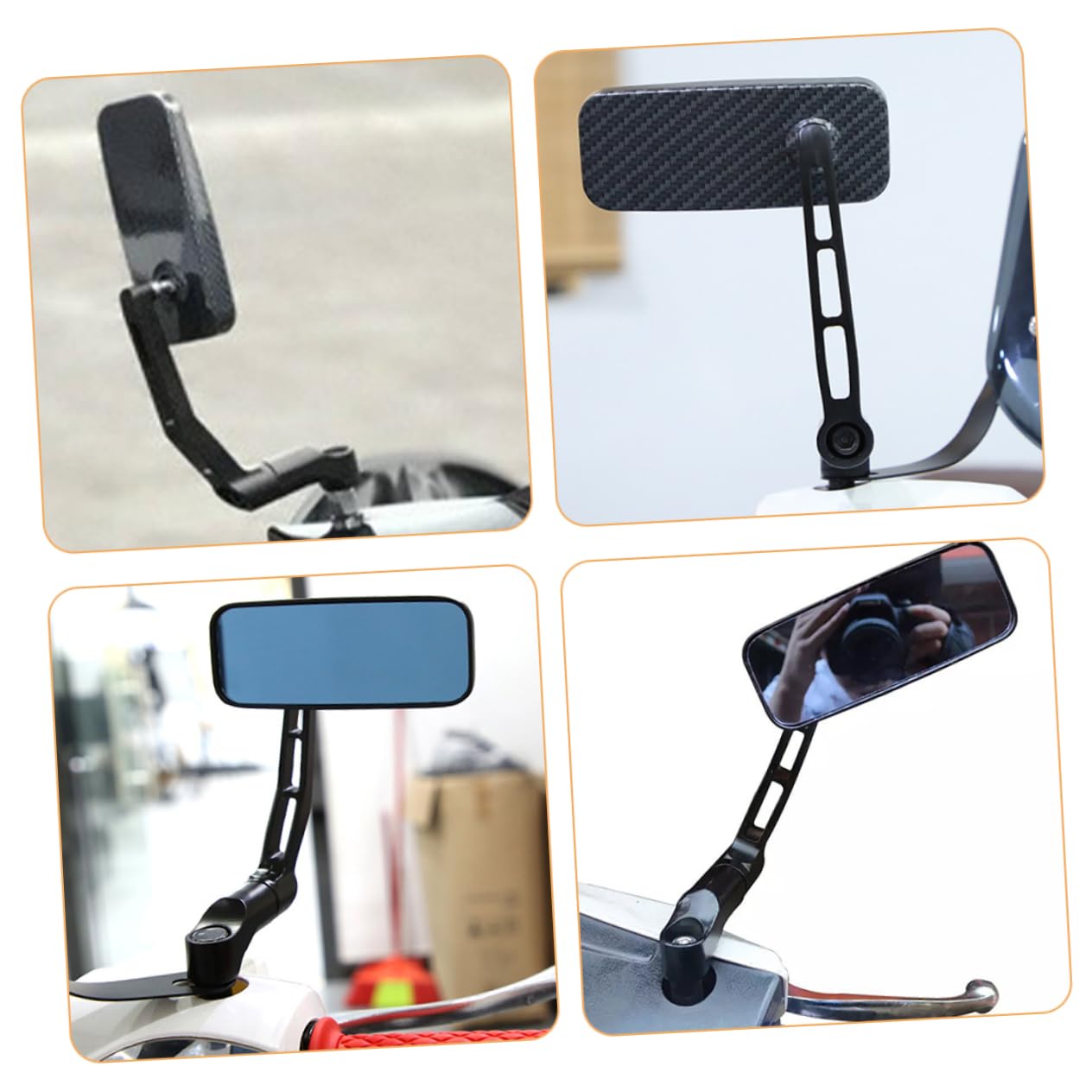 TOYANDONA Rétroviseurs Moto Latéraux Rétroviseur Intérieur Pour Guidon Accessoires Moto Miroir Haute Définition