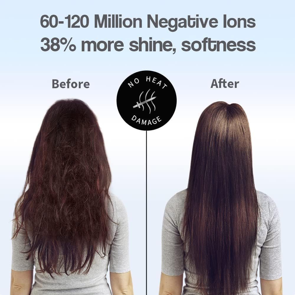 Faszin Ionic Salon Hair Dryer, Professional Blow Dryer AC Motor Fast Drying with 2 Speed, 3 Heat Setting, Cool Button, with Diffuser, Nozzle, Concentrator Comb for Curly & Straight Hair-Gray - Image 3