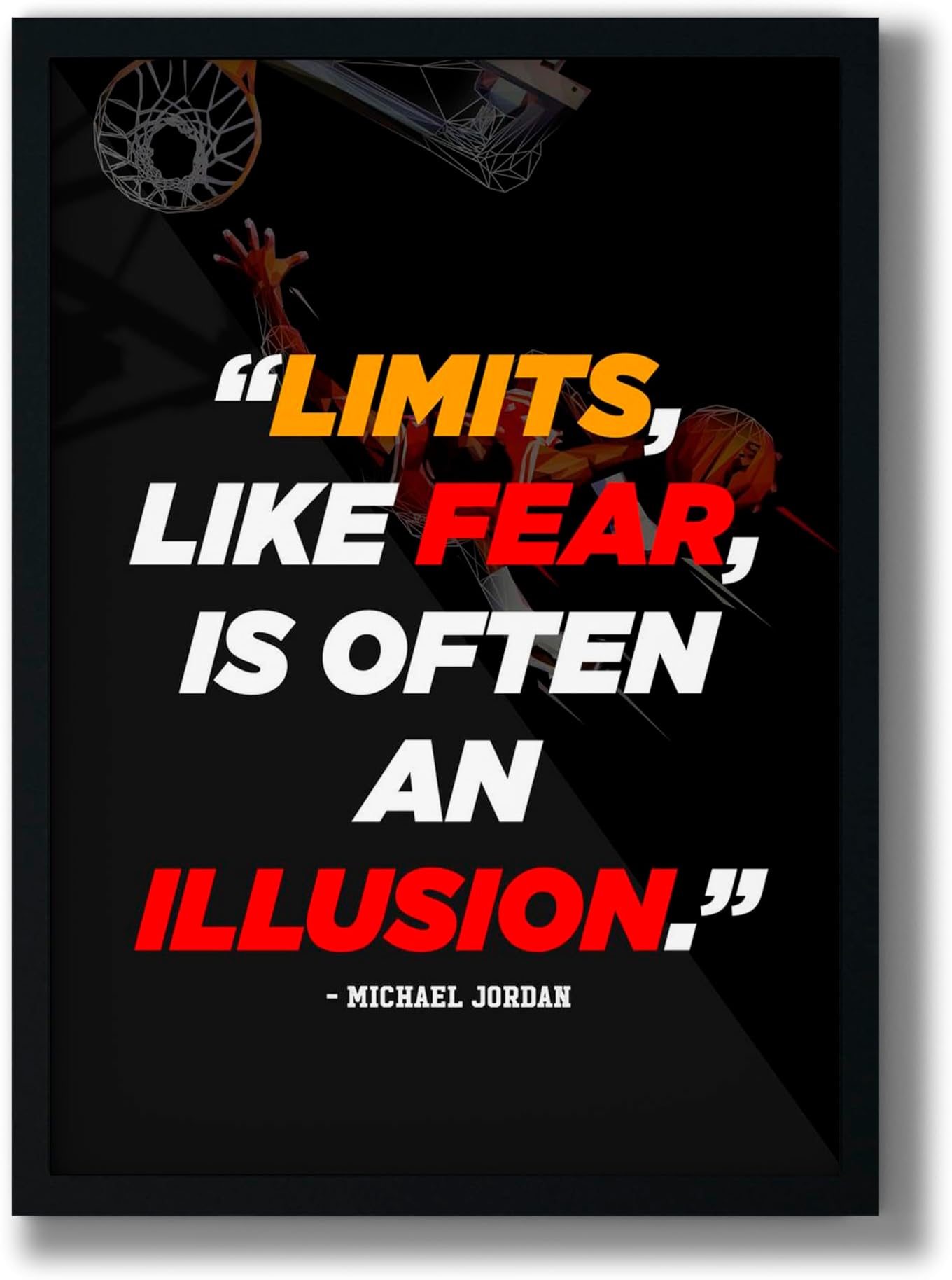 PEACEARTS UAE Motivation with Jumpman Style Motivational Wall Art Framed Paintings for Office Dining Living Room Decoration For CEOs with Clear Vision 8 x 12 inch Framing with Leminated Poster